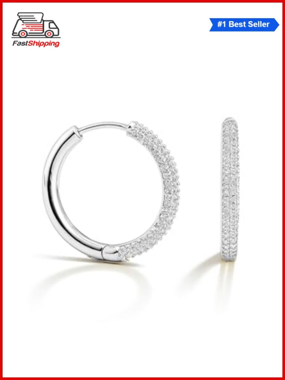 ✨CZ Pave Huggie Hoop Earrings 14K gold plated brass hypoallergenic women jewelry